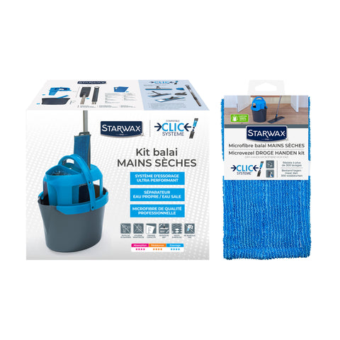 ZESTAW MOP SUCHE RĘCE + MIKROFIBRA CLICK SYSTEM X1