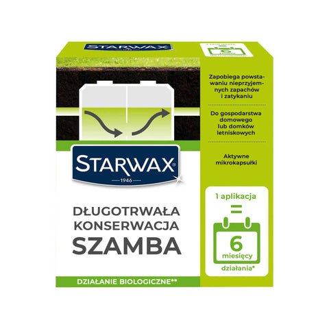 DŁUGOTRWAŁA KONSERWACJA - PREPARAT DO SZAMB 500G STARWAX