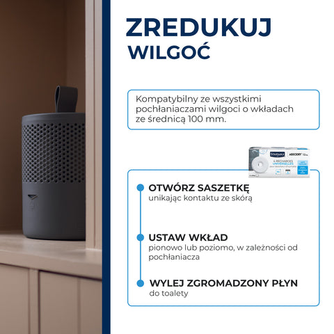 4 uniwersalne wkłady do pochłaniaczy wilgoci Starwax Absodry Duo Family