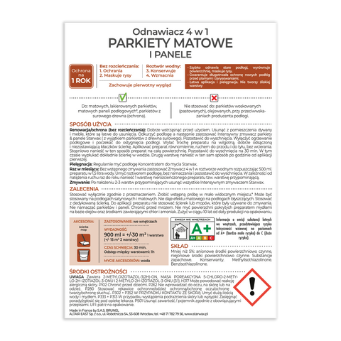 ODNAWIACZ 4 W 1 PARKIETY MATOWE I PANELE 1 L STARWAX