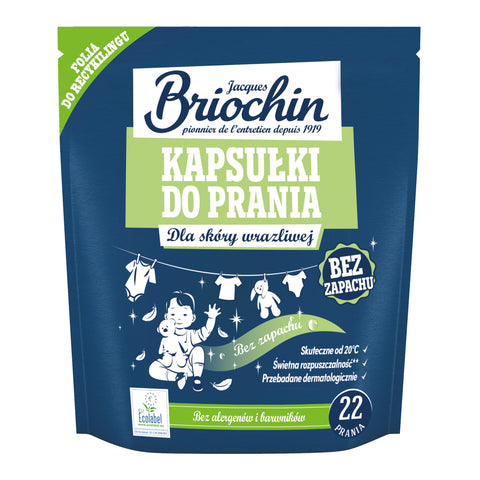 KAPSUŁKI DO PRANIA DLA SKÓRY WRAŻLIWEJ, BEZ ZAPACHU, 22 SZT. BRIOCHIN