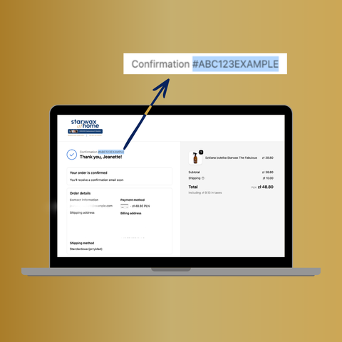 Przygotuj numer swojego zamówienia ze sklepu starwaxathome.pl