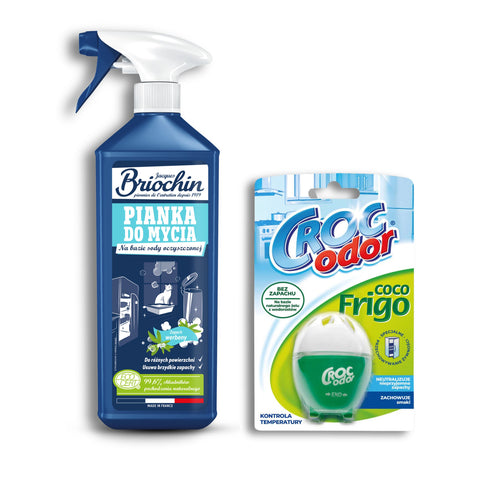ZESTAW: PIANKA DO MYCIA I USUWANIA ZAPACHÓW BRIOCHIN + NEUTRALIZATOR ZAPACHÓW DO LODÓWKI CROC’ODOR