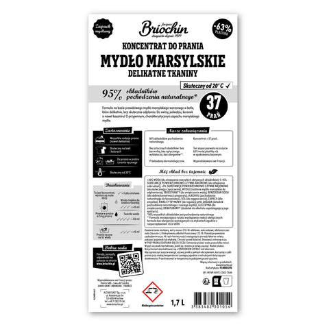 KONCENTRAT DO PRANIA MYDŁO MARSYLSKIE DELIKATNE TKANINY ZAPAS 1,7L BRIOCHIN