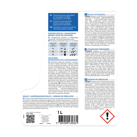 etykieta płynu do robotów myjących podłogi